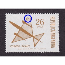 ARGENTINA 1967 GJ 1428a ESTAMPILLA  NUEVA MINT CON VARIEDAD CATALOGADA U$ 15